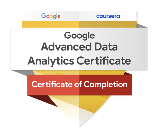 Google Advanced Data Analytics Certificate Badge